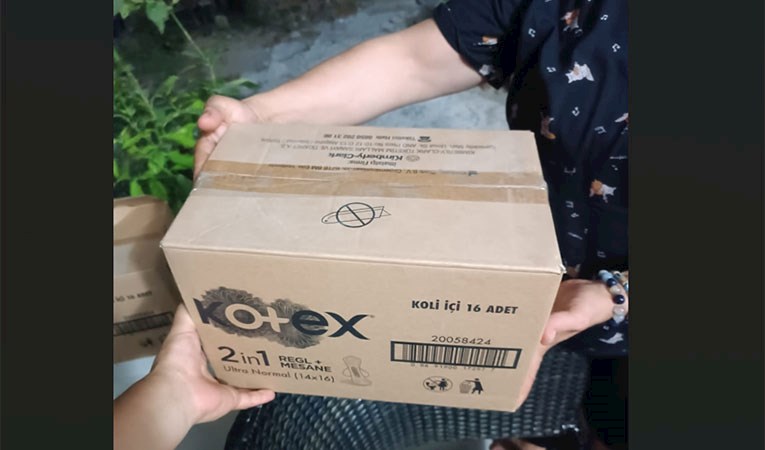 Deprem bölgesine Kotex'den ürün sevkiyatı