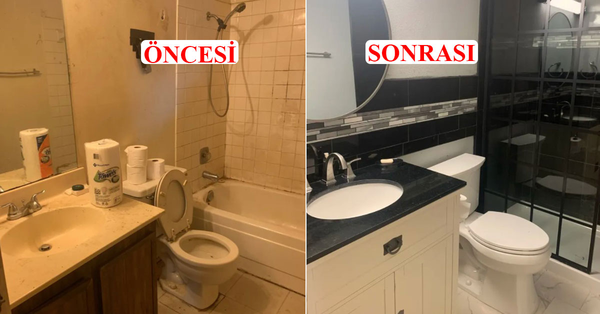 Önce sonra: Eski ve kötü görünümdeki banyonun değişimi Haberi