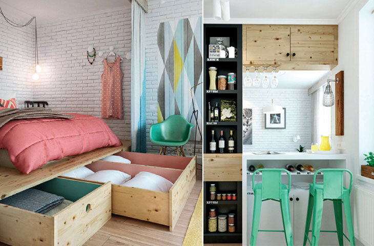 Ev turu: 45 metrekarelik evde işlevsel köşeler ve dekorasyon Haberi