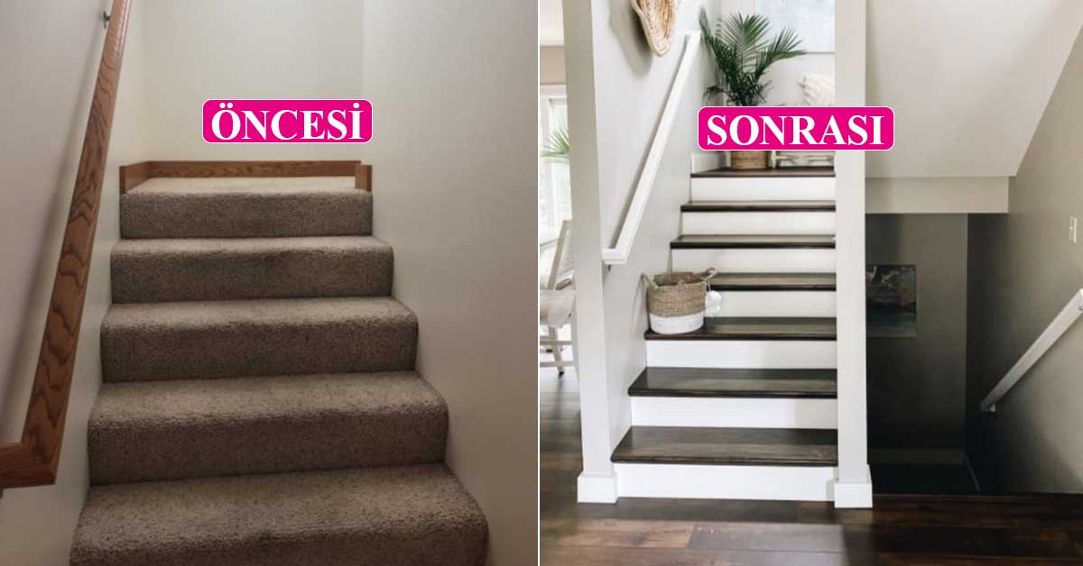 Öncesi sonrası: Eski merdivene yepyeni bir stil kazandırdılar Haberi